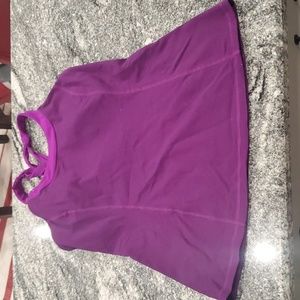 Woman's razorback athletic tank top purple